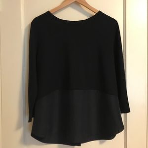 Navy blue long sleeve two-paneled sweater